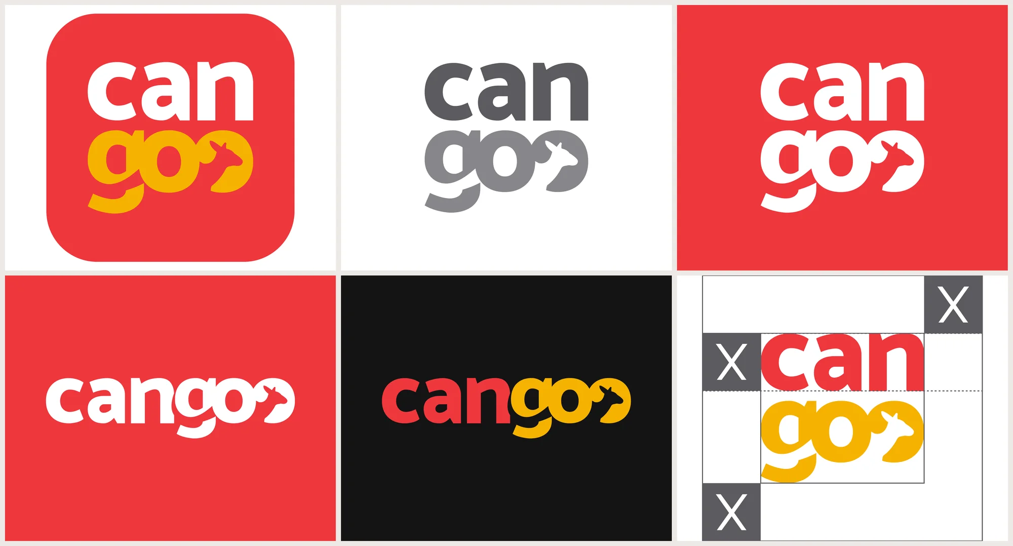 Versões do logotipo e ícone de aplicativo da Cangoo